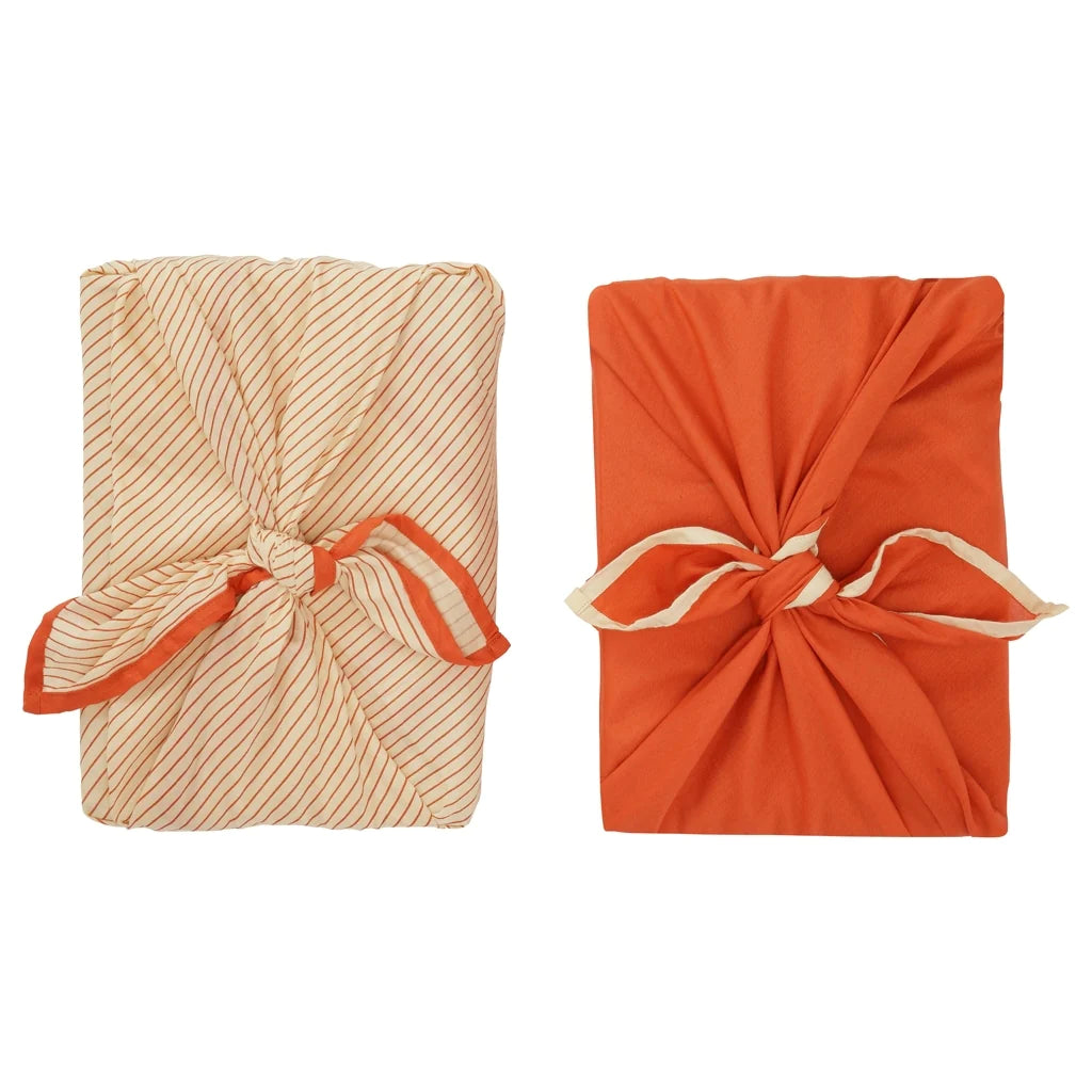 Emballage cadeau réutilisable - lot de 2 - orange