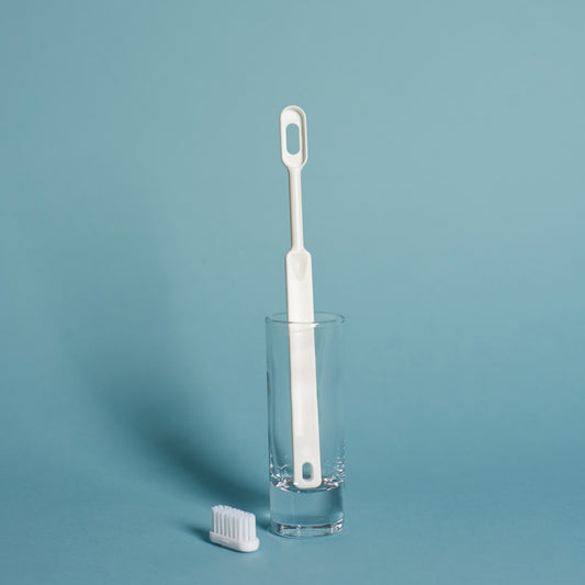 Brosse à dents en bioplastique à tête rechargeable - Blanc - Souple